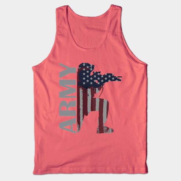 Army Painted American Flag Soldier Tank Top by Sneek661